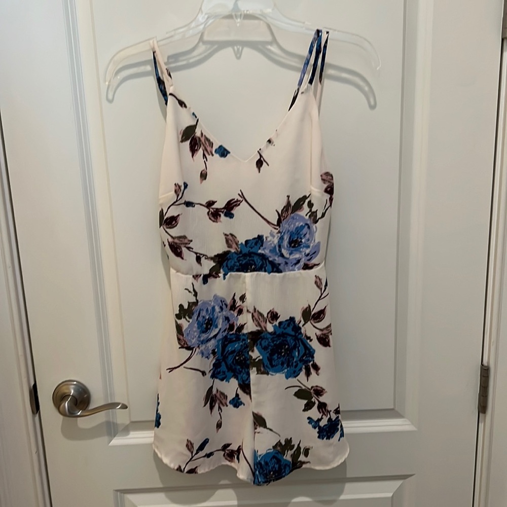 Lush white floral romper
